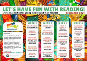 February Calendar - African fabrics in the background