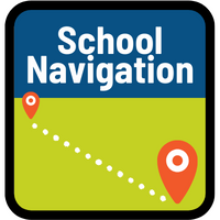 Image of map markers labeled School Navigation